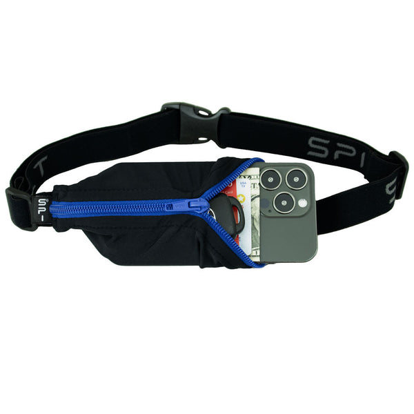 The Spibelt (The Original Running Belt) - Black With Blue Zipper