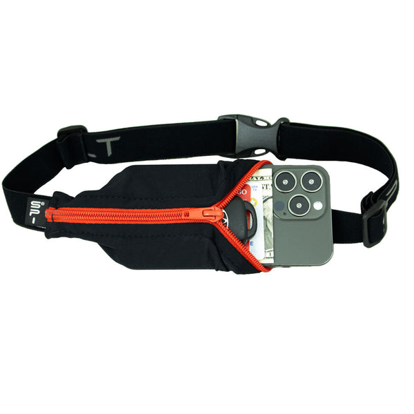 The Spibelt (The Original Running Belt) - Black With Red Zipper