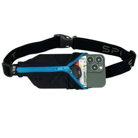 The Spibelt (The Original Running Belt) - Black With Turquoise Zipper