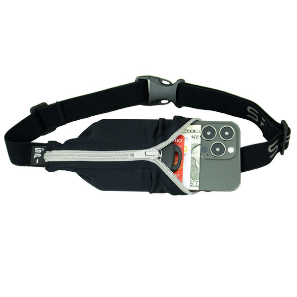 The Spibelt (The Original Running Belt) - Black With Grey Zipper