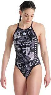 Arena Icons Swim Fast Back Allover Black Graphics